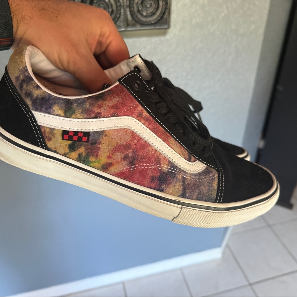 Vans Black and Multicolor Tie-Dye Sneakers